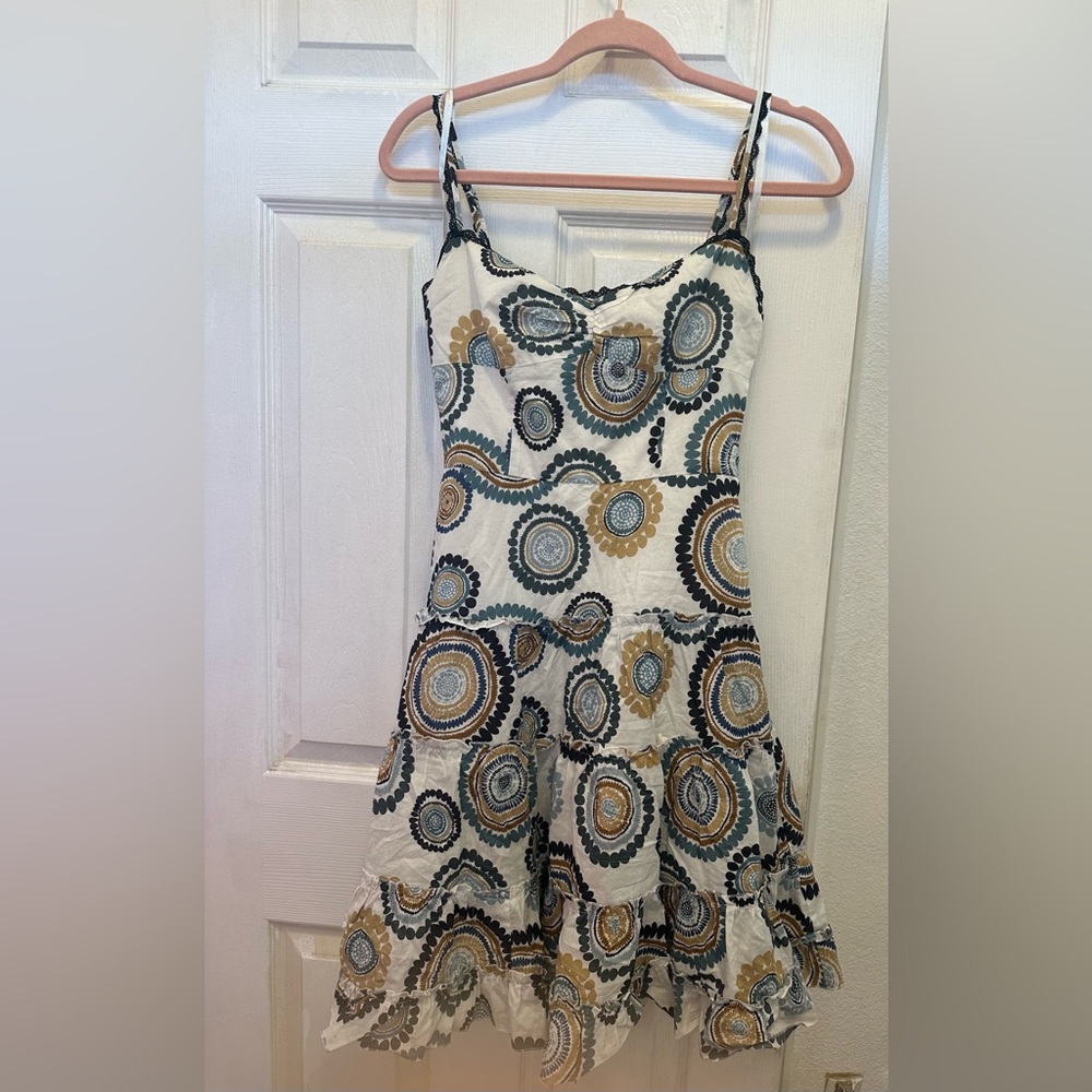 BCBGMAXAZRIA Dress Women Size 2 Sleeveless Lined 100% Cotton Stretch Back